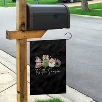 Christmas Tis The Season Garden Flag Cute Winter Old Xmas Vintage Pink Santa Claus - Wonder Print Shop