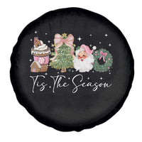 Christmas Tis The Season Spare Tire Cover Cute Winter Old Xmas Vintage Pink Santa Claus - Wonder Print Shop