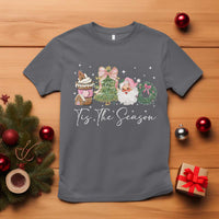 Christmas Tis The Season T Shirt Cute Winter Old Xmas Vintage Pink Santa Claus - Wonder Print Shop