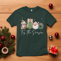 Christmas Tis The Season T Shirt Cute Winter Old Xmas Vintage Pink Santa Claus - Wonder Print Shop