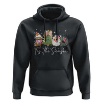 Christmas Tis The Season Hoodie Cute Winter Old Xmas Vintage Pink Santa Claus - Wonder Print Shop
