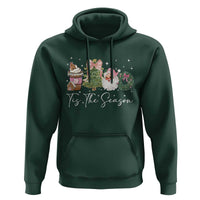 Christmas Tis The Season Hoodie Cute Winter Old Xmas Vintage Pink Santa Claus - Wonder Print Shop