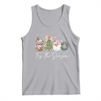 Christmas Tis The Season Tank Top Cute Winter Old Xmas Vintage Pink Santa Claus - Wonder Print Shop