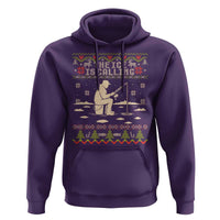 Funny Christmas Ice Fishing Hoodie Merry Fishmas Fish Fishing Ugly Xmas - Wonder Print Shop