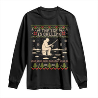 Funny Christmas Ice Fishing Long Sleeve Shirt Merry Fishmas Fish Fishing Ugly Xmas - Wonder Print Shop