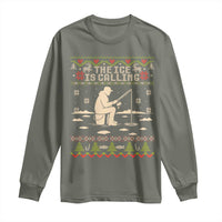 Funny Christmas Ice Fishing Long Sleeve Shirt Merry Fishmas Fish Fishing Ugly Xmas - Wonder Print Shop