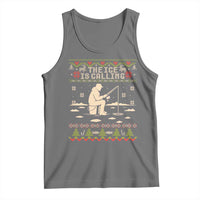 Funny Christmas Ice Fishing Tank Top Merry Fishmas Fish Fishing Ugly Xmas - Wonder Print Shop