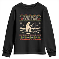 Funny Christmas Ice Fishing Youth Sweatshirt Merry Fishmas Fish Fishing Ugly Xmas - Wonder Print Shop