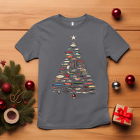 Fishing Lure Christmas Tree T Shirt Retro Fisherman Xmas Fish Fly - Wonder Print Shop
