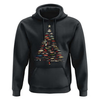 Fishing Lure Christmas Tree Hoodie Retro Fisherman Xmas Fish Fly - Wonder Print Shop