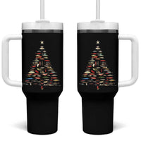Fishing Lure Christmas Tree Tumbler With Handle Retro Fisherman Xmas Fish Fly - Wonder Print Shop