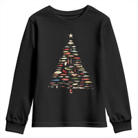 Fishing Lure Christmas Tree Youth Sweatshirt Retro Fisherman Xmas Fish Fly - Wonder Print Shop