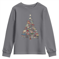 Fishing Lure Christmas Tree Youth Sweatshirt Retro Fisherman Xmas Fish Fly - Wonder Print Shop