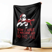 Now I Have A Machine Gun Throw Blanket Funny Retro Christmas 90s Movie Santa Gun Lovers - Wonder Print Shop