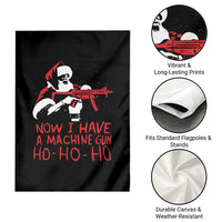 Now I Have A Machine Gun Garden Flag Funny Retro Christmas 90s Movie Santa Gun Lovers - Wonder Print Shop
