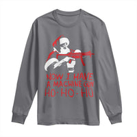 Now I Have A Machine Gun Long Sleeve Shirt Funny Retro Christmas 90s Movie Santa Gun Lovers - Wonder Print Shop