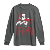 Now I Have A Machine Gun Long Sleeve Shirt Funny Retro Christmas 90s Movie Santa Gun Lovers - Wonder Print Shop