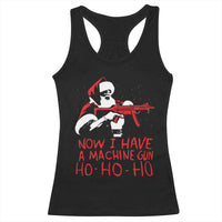 Now I Have A Machine Gun Racerback Tank Top Funny Retro Christmas 90s Movie Santa Gun Lovers - Wonder Print Shop