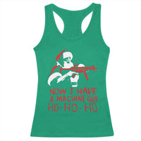 Now I Have A Machine Gun Racerback Tank Top Funny Retro Christmas 90s Movie Santa Gun Lovers - Wonder Print Shop