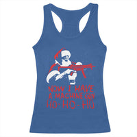 Now I Have A Machine Gun Racerback Tank Top Funny Retro Christmas 90s Movie Santa Gun Lovers - Wonder Print Shop