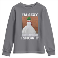 Sarcastic Snowman Youth Sweatshirt Funny Christmas I'm Sexy and I Snow It - Wonder Print Shop
