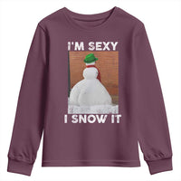 Sarcastic Snowman Youth Sweatshirt Funny Christmas I'm Sexy and I Snow It - Wonder Print Shop