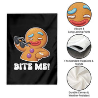 Funny Xmas Gingerbread Man Garden Flag Funny Sexy Cookie Bite Me - Wonder Print Shop