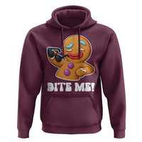 Funny Xmas Gingerbread Man Hoodie Funny Sexy Cookie Bite Me - Wonder Print Shop