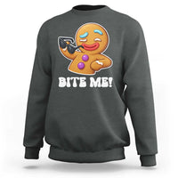 Funny Xmas Gingerbread Man Sweatshirt Funny Sexy Cookie Bite Me - Wonder Print Shop