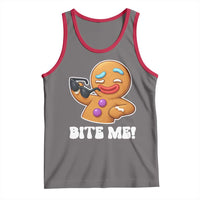 Funny Xmas Gingerbread Man Tank Top Funny Sexy Cookie Bite Me - undefined