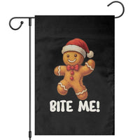 Funny Xmas Gingerbread Man Garden Flag Cookie Bite Me - Wonder Print Shop