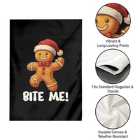 Funny Xmas Gingerbread Man Garden Flag Cookie Bite Me - Wonder Print Shop