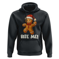 Funny Xmas Gingerbread Man Hoodie Cookie Bite Me - Wonder Print Shop