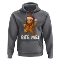Funny Xmas Gingerbread Man Hoodie Cookie Bite Me - Wonder Print Shop