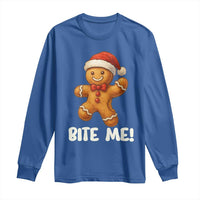 Funny Xmas Gingerbread Man Long Sleeve Shirt Cookie Bite Me - undefined
