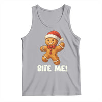 Funny Xmas Gingerbread Man Tank Top Cookie Bite Me - Wonder Print Shop