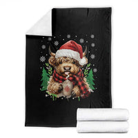 Christmas Cow Throw Blanket Funny Highland Cow Western Farmer Gift - Wonder Print Shop