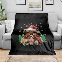 Christmas Cow Throw Blanket Funny Highland Cow Western Farmer Gift - Wonder Print Shop