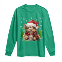Christmas Cow Long Sleeve Shirt Funny Highland Cow Western Farmer Gift - Wonder Print Shop