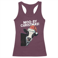Christmas Cow Racerback Tank Top Funny Moo Ry Christmas Farmer Gift - Wonder Print Shop