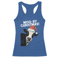 Christmas Cow Racerback Tank Top Funny Moo Ry Christmas Farmer Gift - Wonder Print Shop