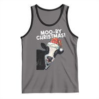 Christmas Cow Tank Top Funny Moo Ry Christmas Farmer Gift - Wonder Print Shop