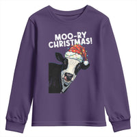 Christmas Cow Youth Sweatshirt Funny Moo Ry Christmas Farmer Gift - Wonder Print Shop