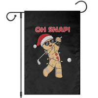 Oh Snap Gingerbreadman Golfer Garden Flag Funny Golf Christmas Golfing Pajamas - Wonder Print Shop