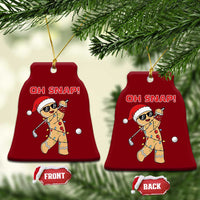 Oh Snap Gingerbreadman Golfer Ceramic Ornament Funny Golf Christmas Golfing Pajamas - Wonder Print Shop
