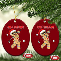 Oh Snap Gingerbreadman Golfer Ceramic Ornament Funny Golf Christmas Golfing Pajamas - Wonder Print Shop
