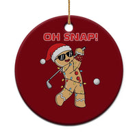Oh Snap Gingerbreadman Golfer Ceramic Ornament Funny Golf Christmas Golfing Pajamas - Wonder Print Shop