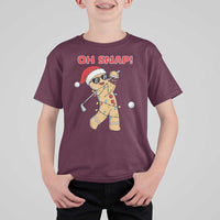 Oh Snap Gingerbreadman Golfer T Shirt For Kid Funny Golf Christmas Golfing Pajamas - Wonder Print Shop
