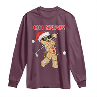 Oh Snap Gingerbreadman Golfer Long Sleeve Shirt Funny Golf Christmas Golfing Pajamas - Wonder Print Shop
