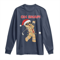 Oh Snap Gingerbreadman Golfer Long Sleeve Shirt Funny Golf Christmas Golfing Pajamas - Wonder Print Shop